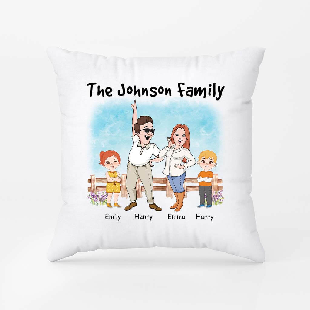 2860PUK2 the smith family pillow  personalised gift ideas for parents