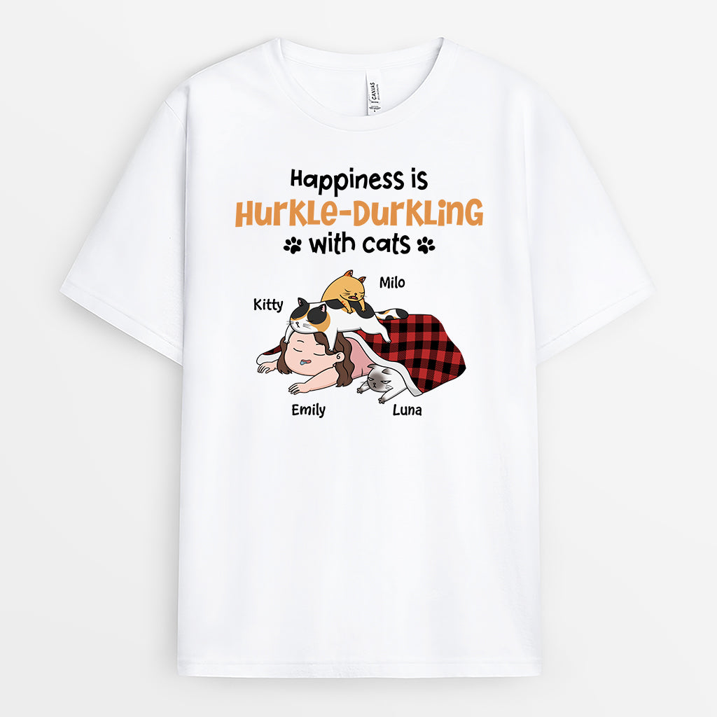 2862AUK1 hapiness hurkle  durkling t shirt  personalised presents for cat mum
