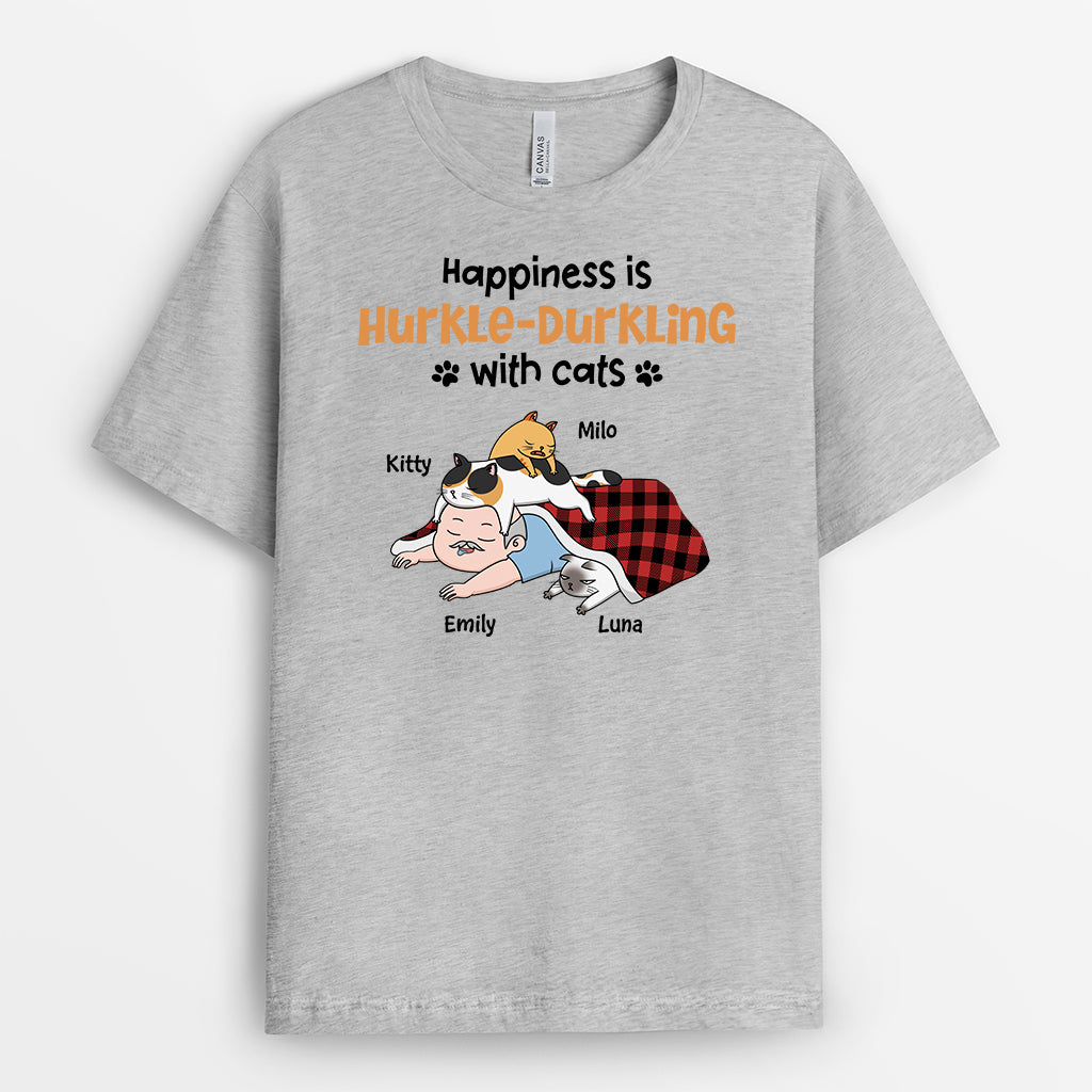 2862AUK2 hapiness hurkle  durkling t shirt  personalised presents for cat mum