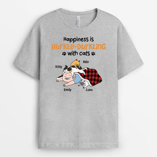 2862AUK2 hapiness hurkle  durkling t shirt  personalised presents for cat mum
