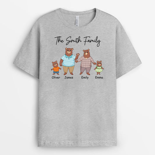 2863AUK2 the smith family bear t shirt  personalised presents for parents