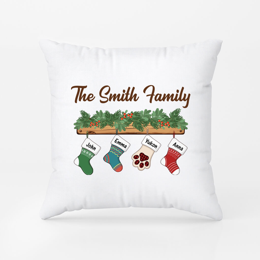 2864PUK1 the smith family socks pillow  personalised presents for family