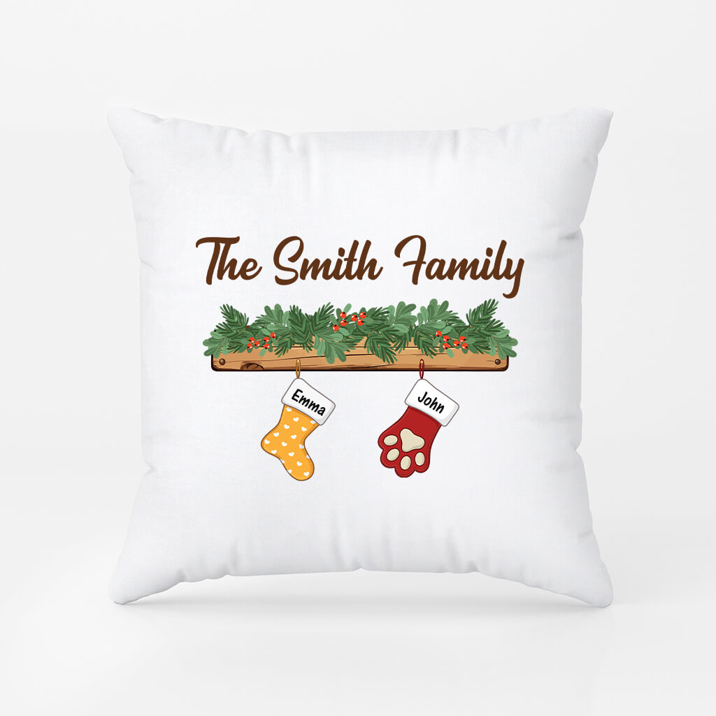 2864PUK2 the smith family socks pillow  personalised presents for family