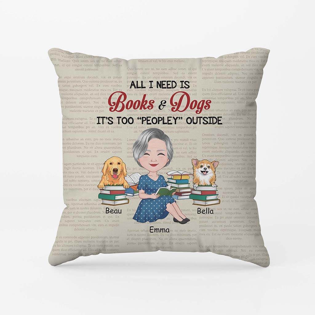 2873PUK2 books dogs pillow  personalised gift ideas for dog mum