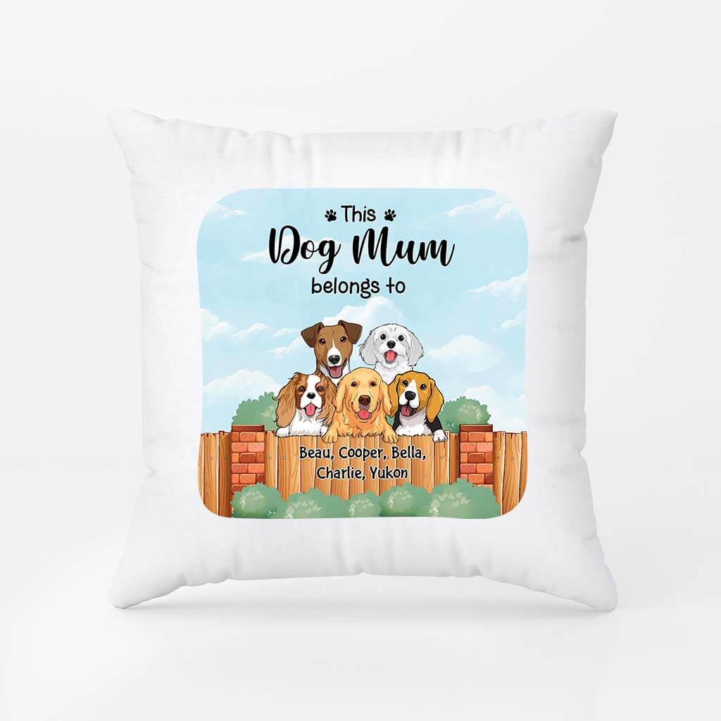 2875PUK2 this dog dad belongs to pillow  personalised gift ideas fordad