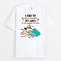 2881AUK1 i like to stay in my bed with my cats t shirt  personalised gifts for cat owners