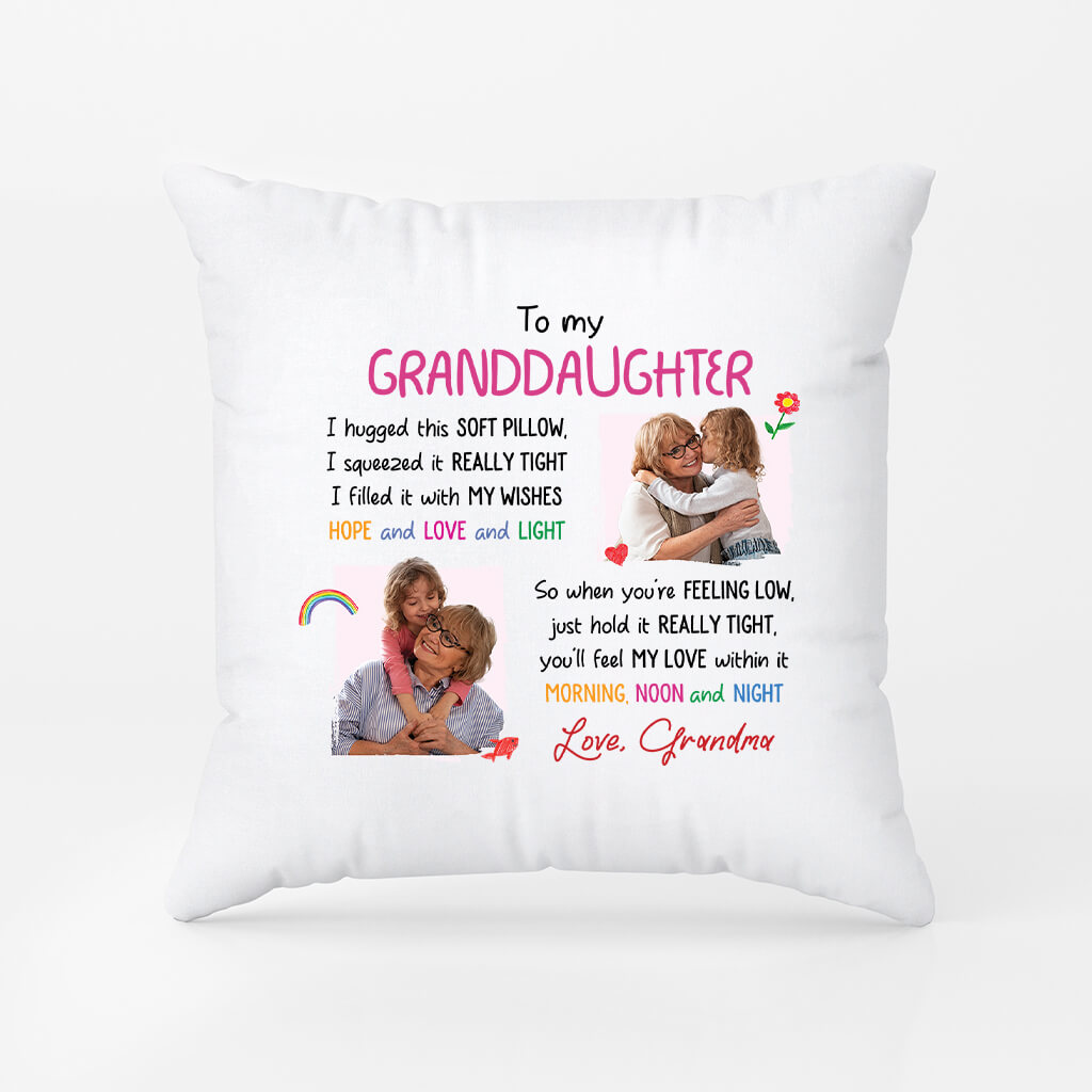 2887PUK1 to my granddaughter from grandma hug this pillow  personalised gifts for kids