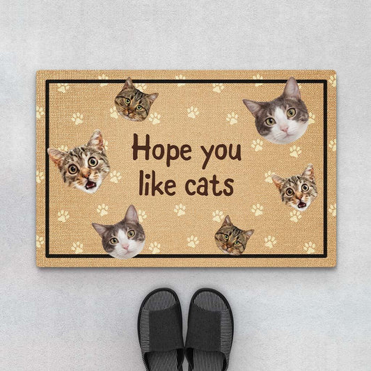 2901DUK1 hope you like cats doormat  personalised presents for cat owners