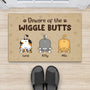 2902DUS1 beware of the wiggle butts doormat  personalised present ideas for cat owners_1