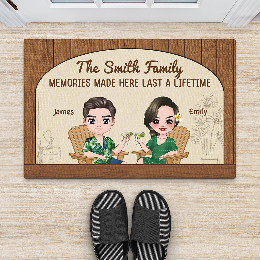 2905DUS2 the smith family doormat  personalised gifts for couple