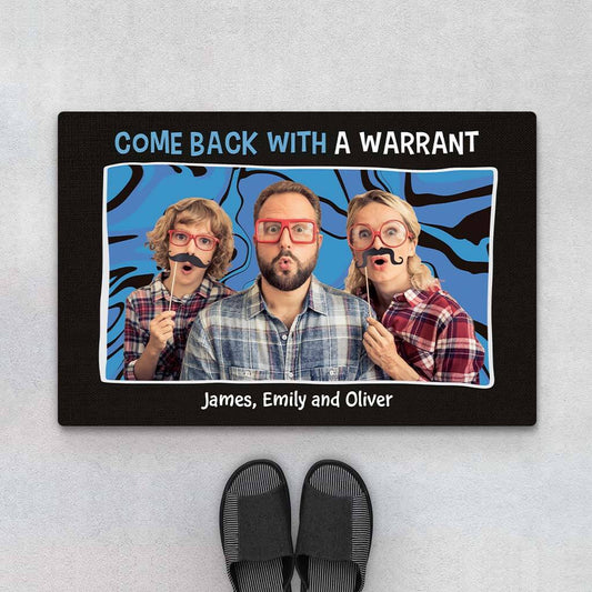 2908DUK1 comeback with a warrant doormat  personalised gift for family