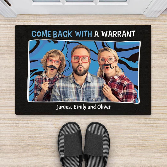 2908DUK2 comeback with a warrant doormat  personalised gift for family