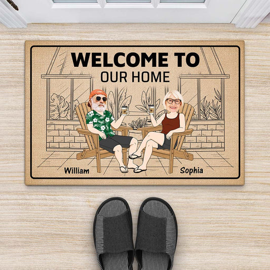 2909DUK2 welcome to our home doormat  personalised present ideas for couple