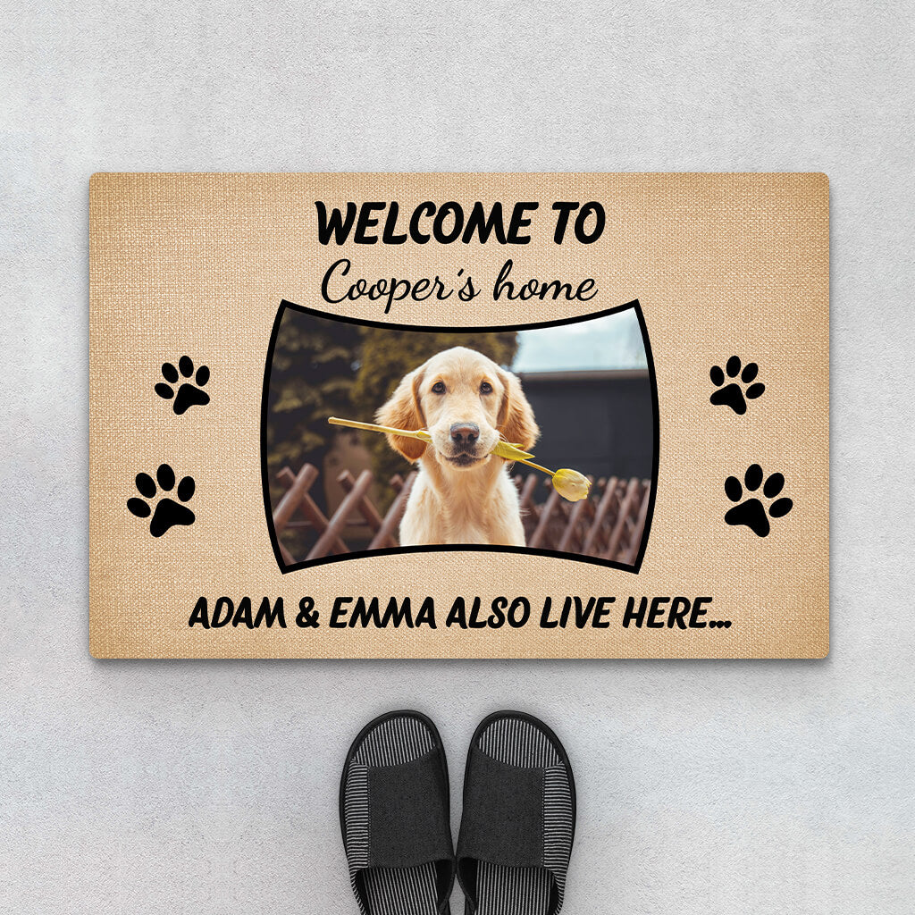 2911DUK1 welcome to charlys home doormat  personalised dog themed gifts