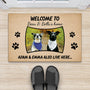 2911DUK2 welcome to charlys home doormat  personalised dog themed gifts