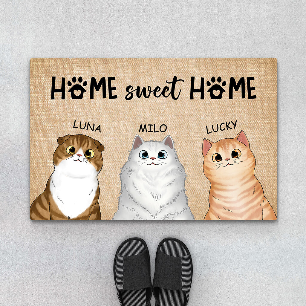 2916DUK1 home sweet home doorma  personalised gift ideas for cat lovers