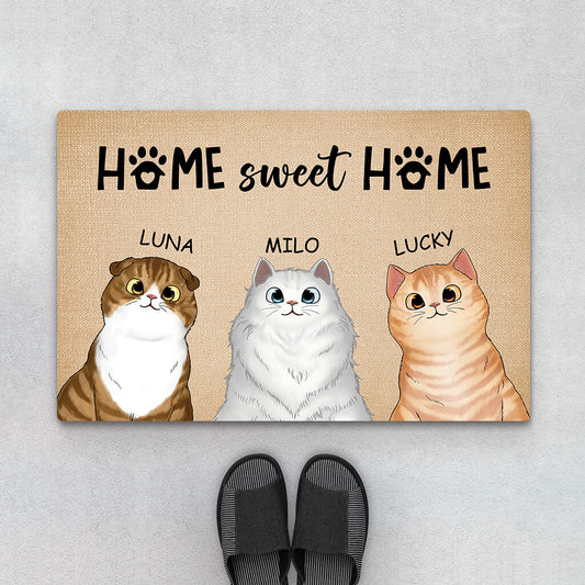 2916DUK1 home sweet home doorma  personalised gift ideas for cat lovers