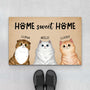 2916DUK1 home sweet home doorma  personalised gift ideas for cat lovers