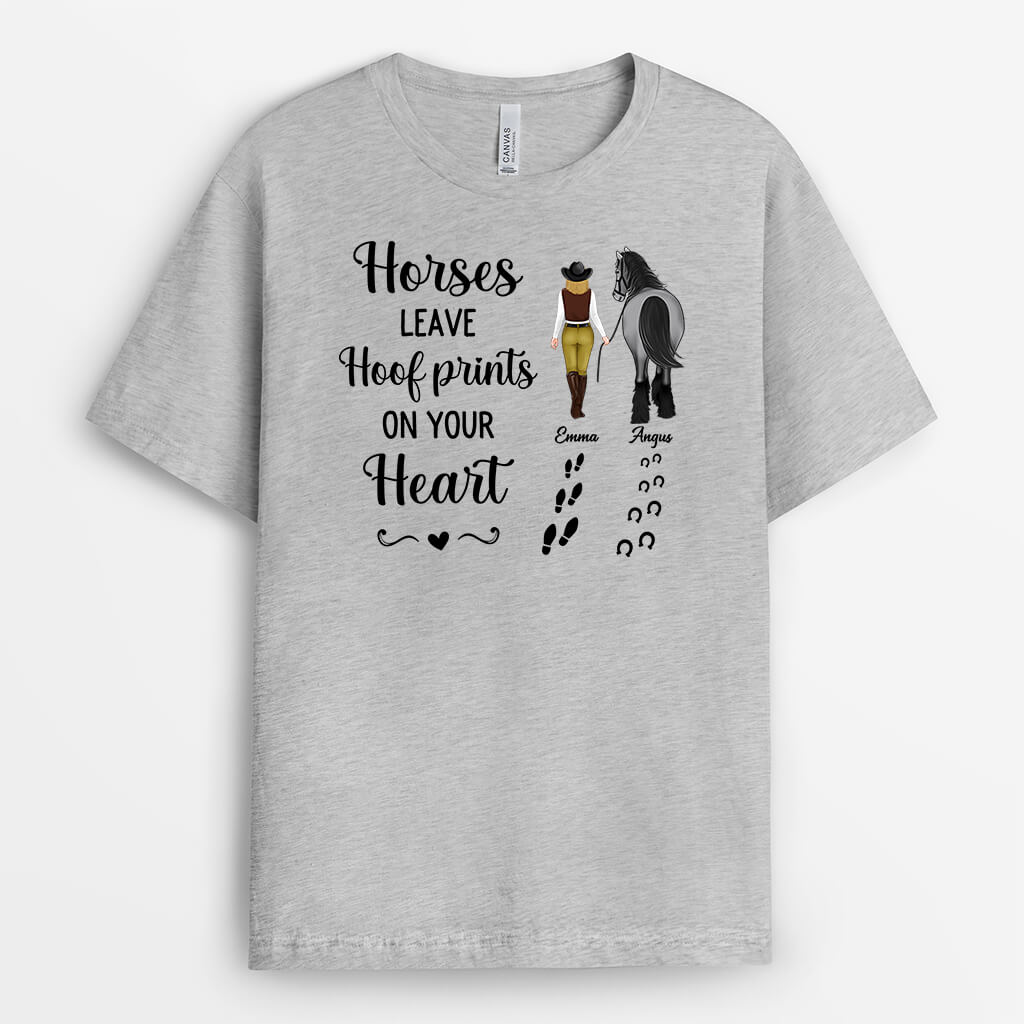 2938AUK2 horses leave hoof prints on your heart  customised t shirt for her_adc8fb94 4005 43c7 981b 02923695f5c9