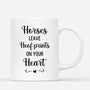 2938MUK2 horses leave hoof prints on your heart  customised mug for her