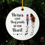 2938OUS1 personalized horse gift hoof prints on your heart ceramic ornament 2938O6U7U