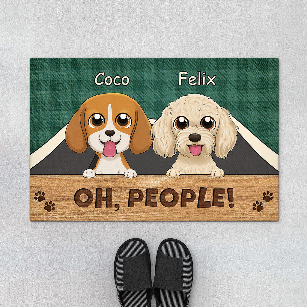2954DUS1 oh people doormat  personalised gifts for dog owners