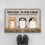 2955DUK1 welcome to our house doormat  personalised gift ideas for cat lovers