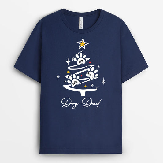 2960AUK2 christmas tree dog mum t shirt  custom gifts for dog lovers uk