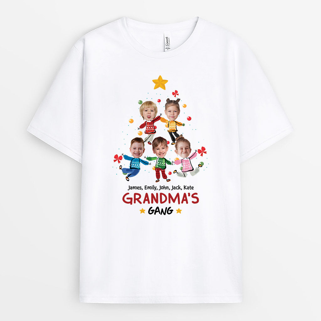 2964AUS1 grandmas gang christmas  personalised t shirt for grandma