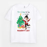 2965AUK1 too cute to be on the naughty list t shirt  personalised christmas gifts for kids