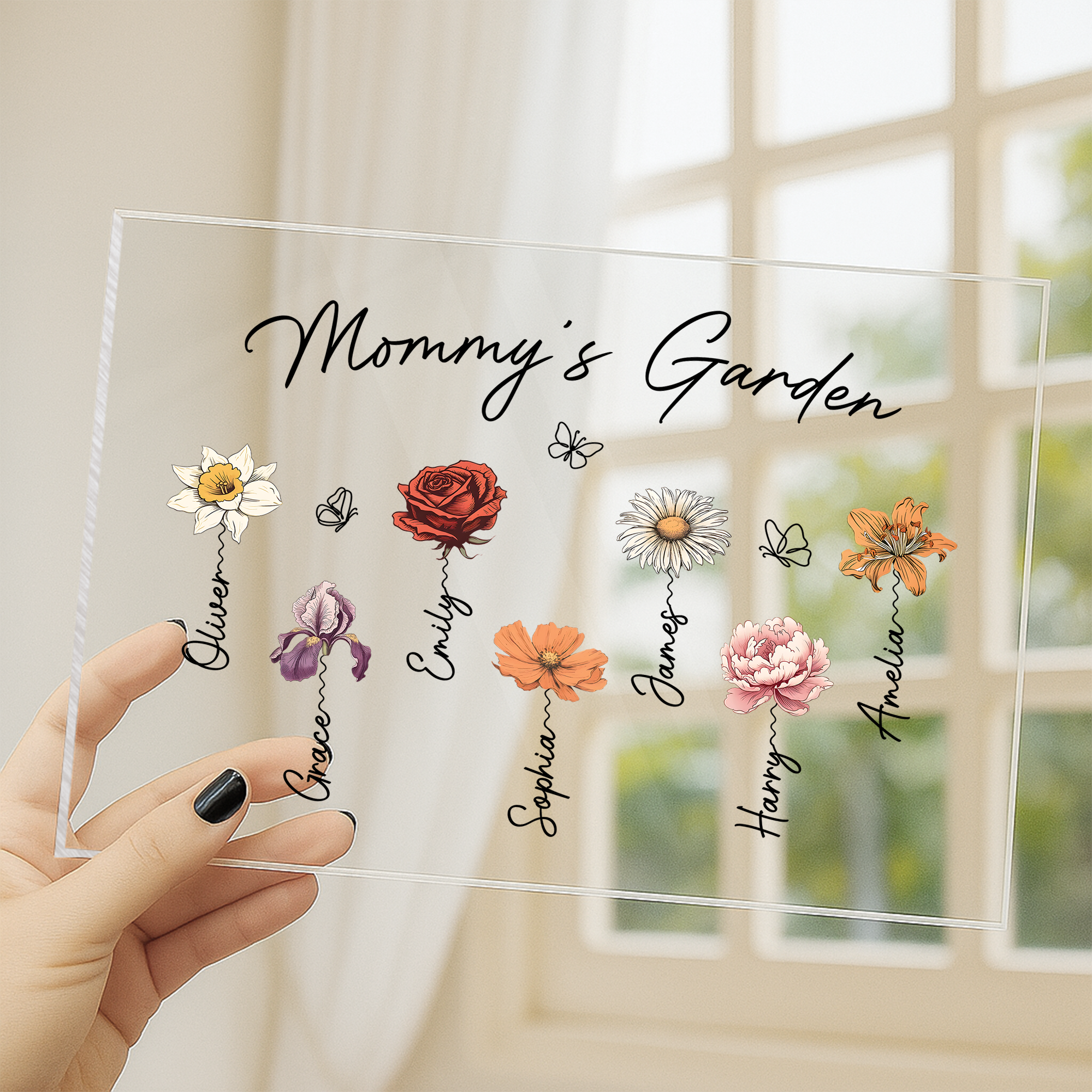 2966RUS3 grandmas garden acrylic plaque with stand custom mothers day gifts 2966r8t5a