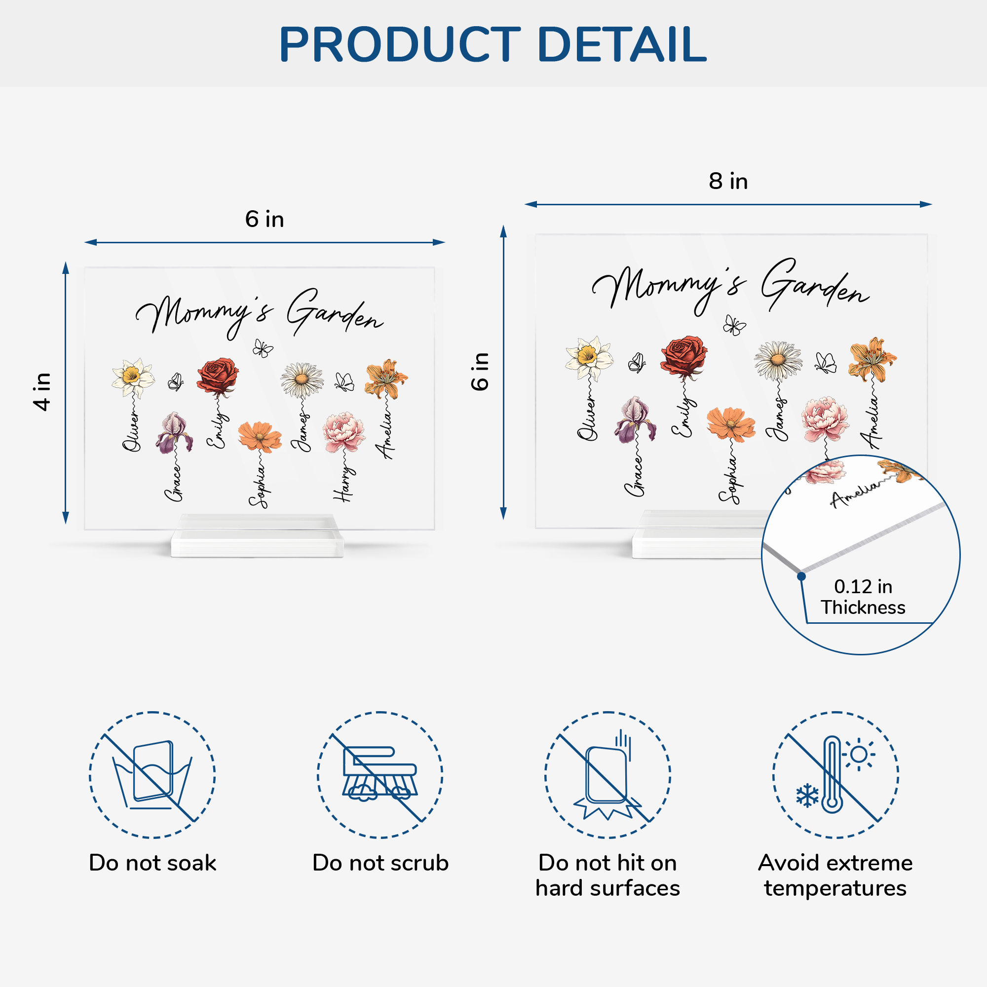 2966RUS4 grandmas garden acrylic plaque with stand custom mothers day gifts 2966r8t5a