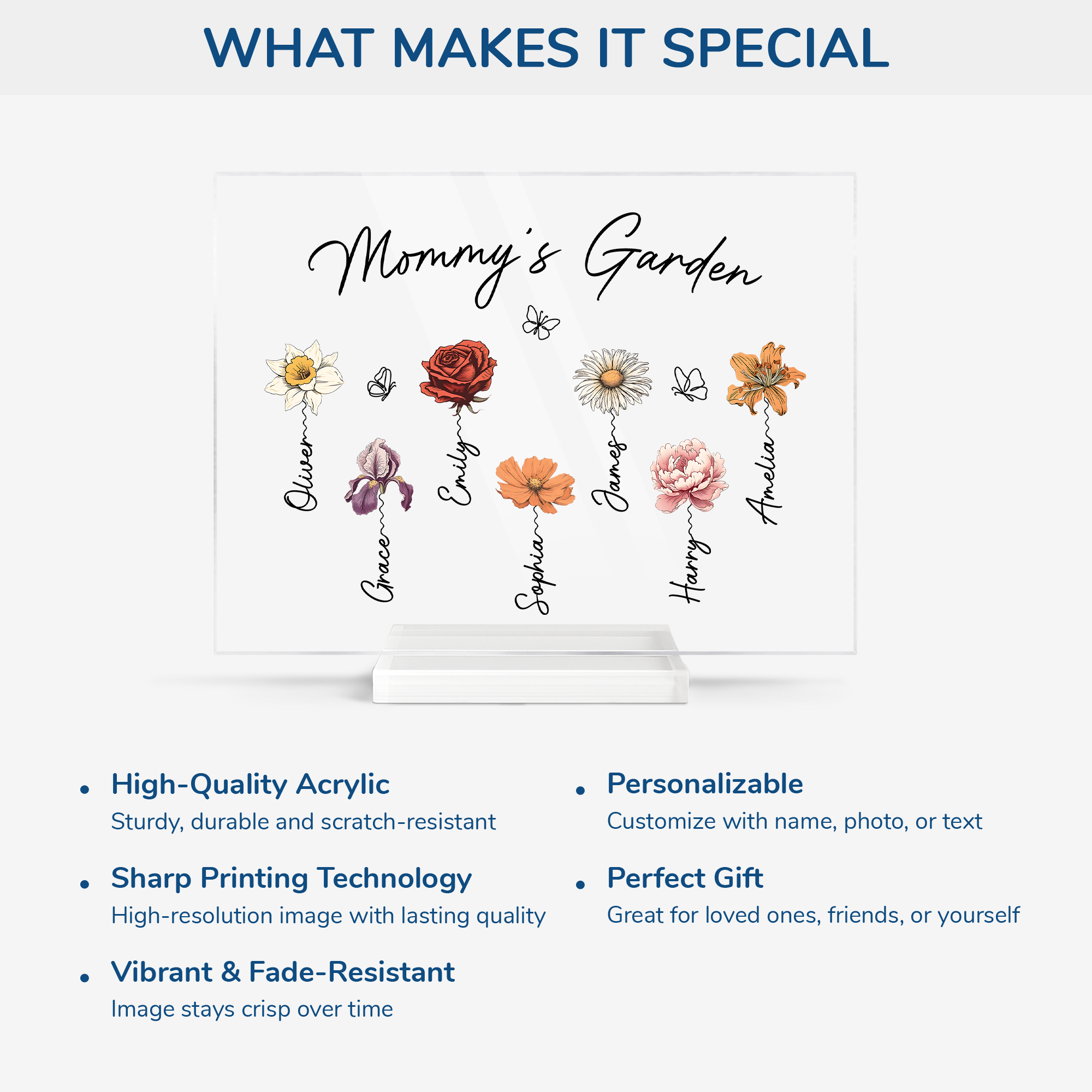 2966RUS5 grandmas garden acrylic plaque with stand custom mothers day gifts 2966r8t5a