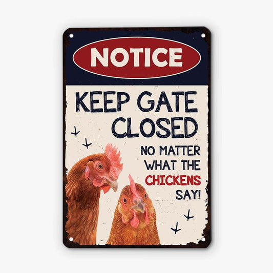 2973EUK1 notice metal sign  personalised gifts for chicken lovers