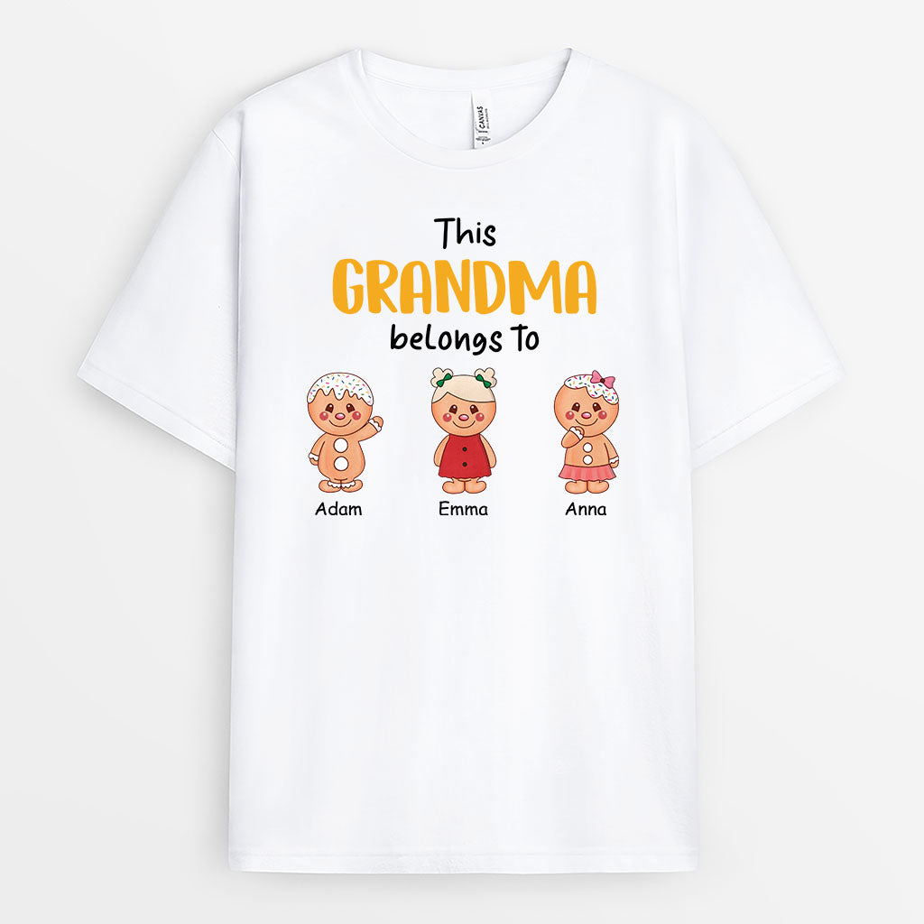 2977AUK1 christmas this grandad belongs to t shirt  personalised gifts for grandad