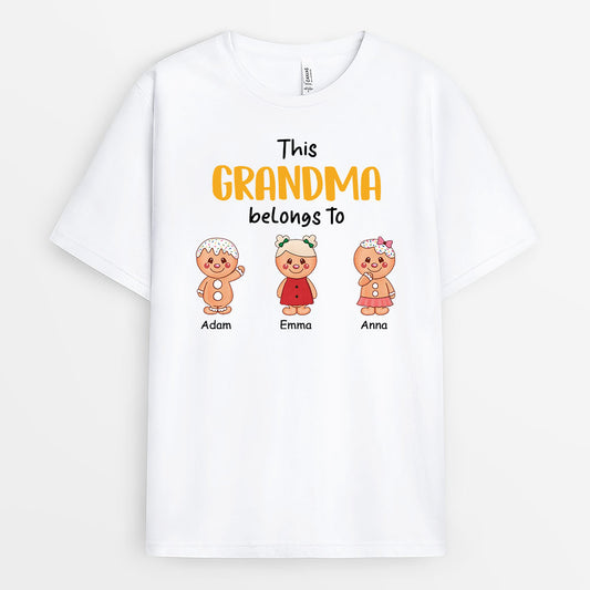 2977AUK1 christmas this grandad belongs to t shirt  personalised gifts for grandad