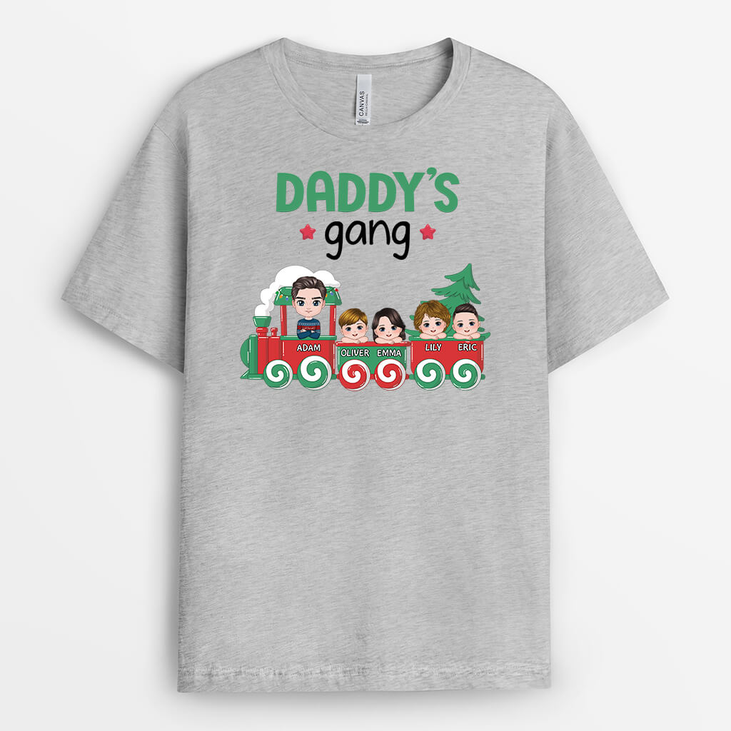 2978AUK2 christmas grandads gang t shirt  personalised gifts for grandad