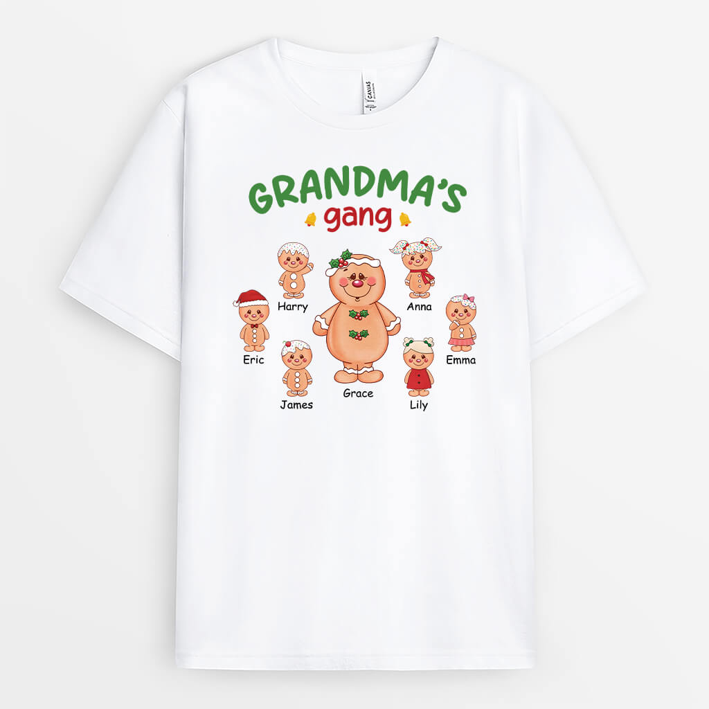 2980AUK1 christmas ginger grandmas gang t shirt  personalised gifts for grandma