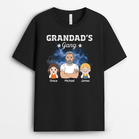 2985AUK1 boom grandads gang t shirt  personalised gifts for grandad