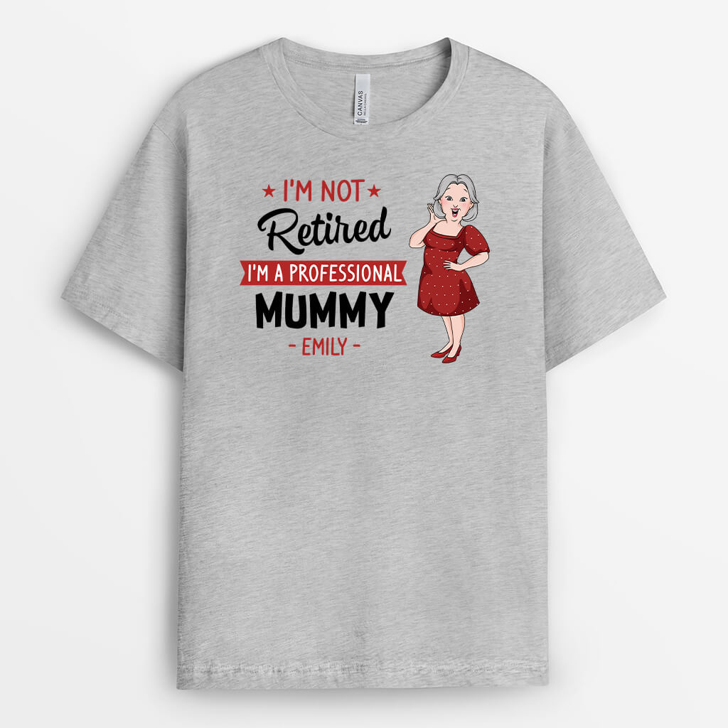 2988AUK2 im not retired  personalised design t shirt printing for grandma