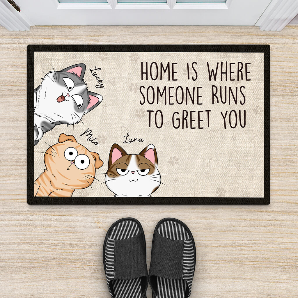 2993DUK2 home is doormat  personalised gifts for cat lovers