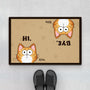 2995DUK1 hi bye doormat  personalised gifts for cat lovers