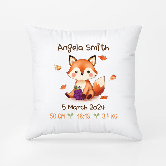 3019PUK1 fox pillow  personalised gift ideas for kids