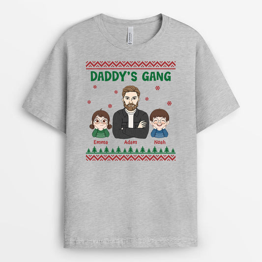 3023AUK2 christmas grandads gang t shirt  personalised gifts for grandad