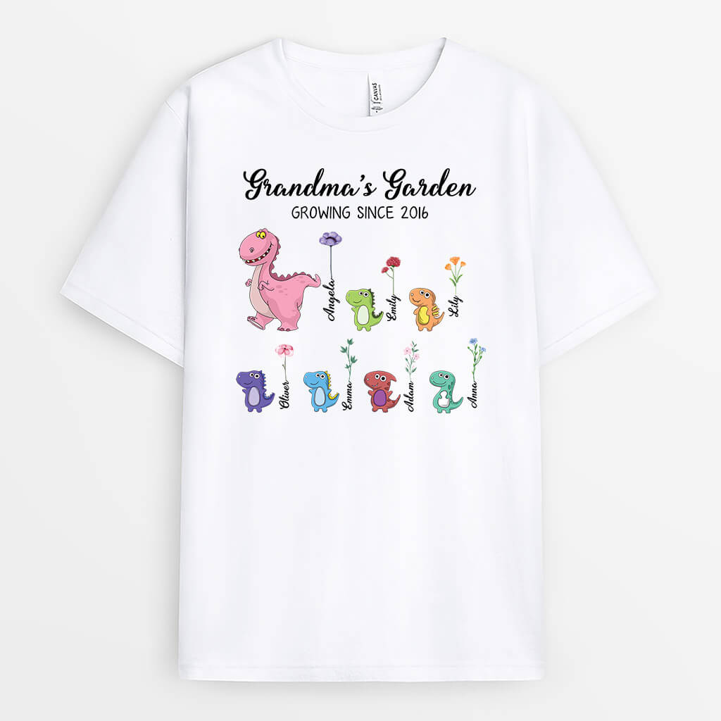 3031AUK1 nanas garden t shirt  personalised presents for grandma