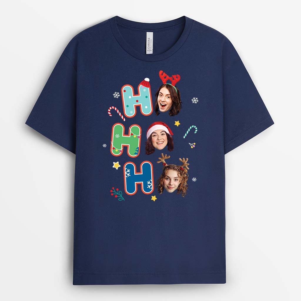 3036AUK2 hohoho christmas t shirt  personalised presents for her