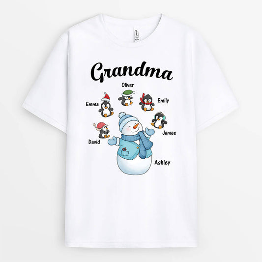 3039AUK1 snowman grandad t shirt  personalised gifts for grandad