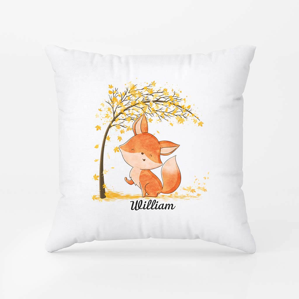 3042PUK1 fox name pillow  personalised gifts for kids