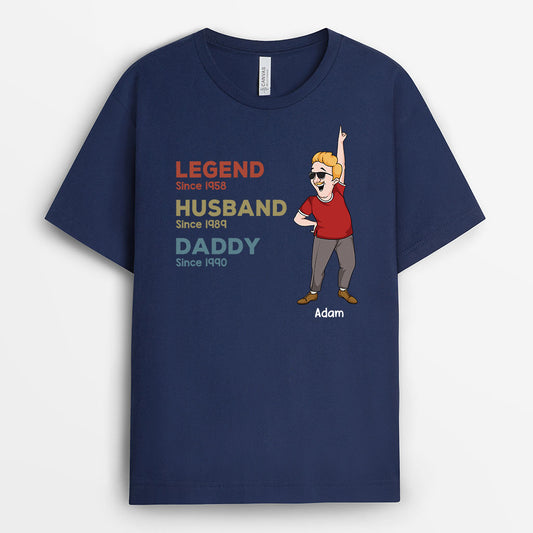 3046AUK2 legend husband daddy grandad t shirt  personalised gifts for grandad