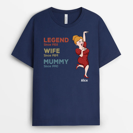 3046AUK2 legend wife mummy grandma t shirt  personalised gifts for grandma